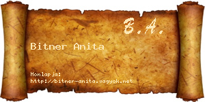 Bitner Anita névjegykártya
