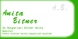 anita bitner business card